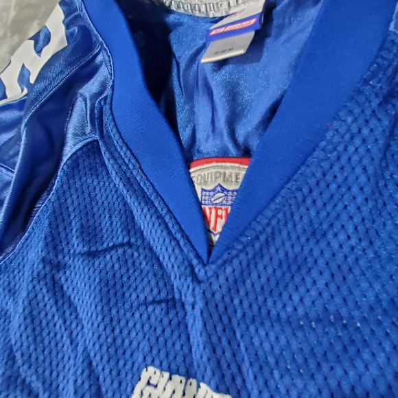 Reebok Michael Strahan New York Giants Jersey 92 Mens Medium Blue NFL Equipment - Picture 9 of 10